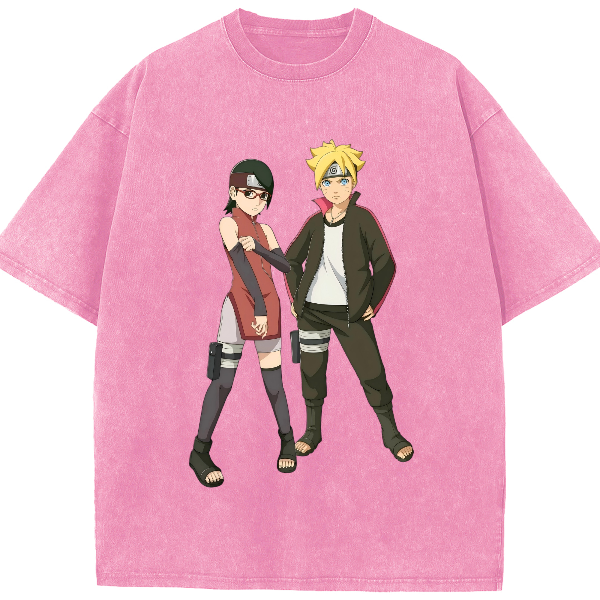 （画像用） NARUTO -ナルト- うずまき ボルト Uzumaki Boruto 綿100% ヴィンテージ風 半袖Tシャツ（フロントプリント）